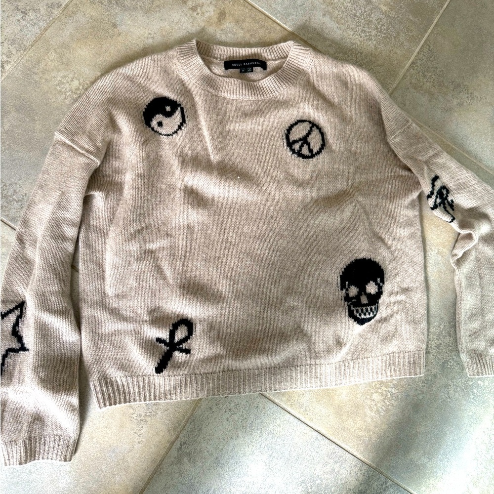 Skull Cashmere Beige Sweater